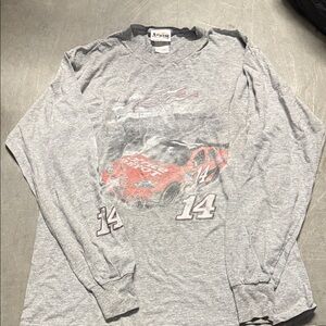 Chase Authentics Red and Gray Long Sleeve Racing Tee Vintage Tony Stewart